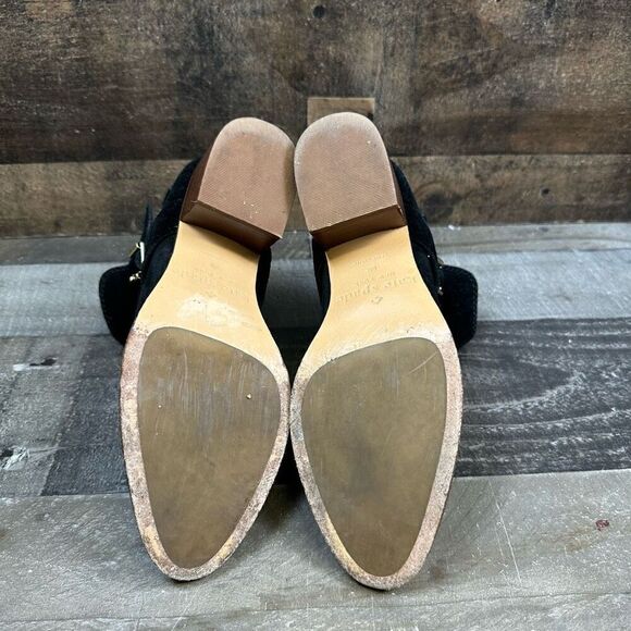 Kate Spade NY Women’s Size 6 Polly Cow Suede Strap Bootie Black Ankle Boots - Picture 7 of 9